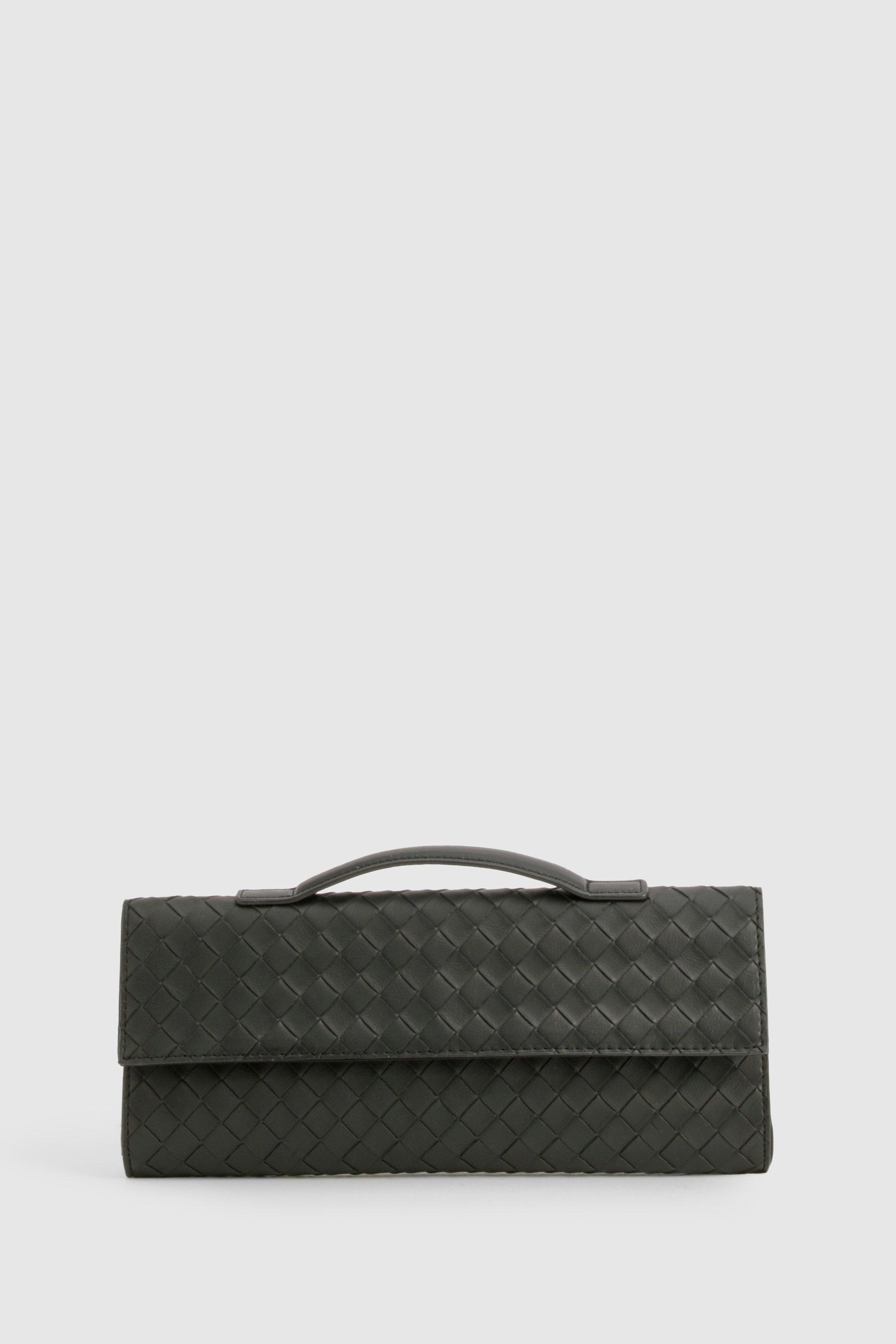 Eckige Clutch Tasche in Lederoptik