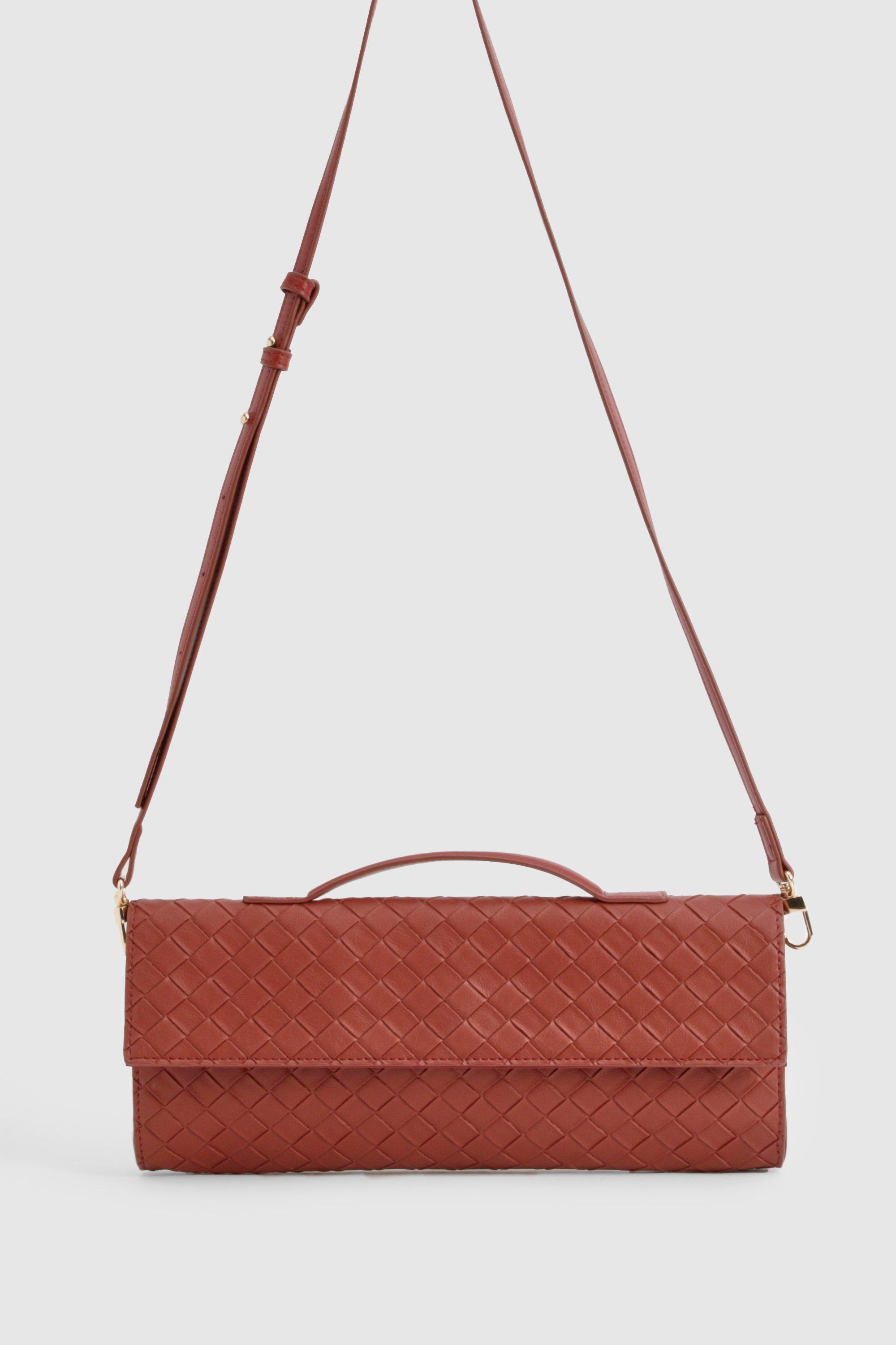 Woven leather bag sale