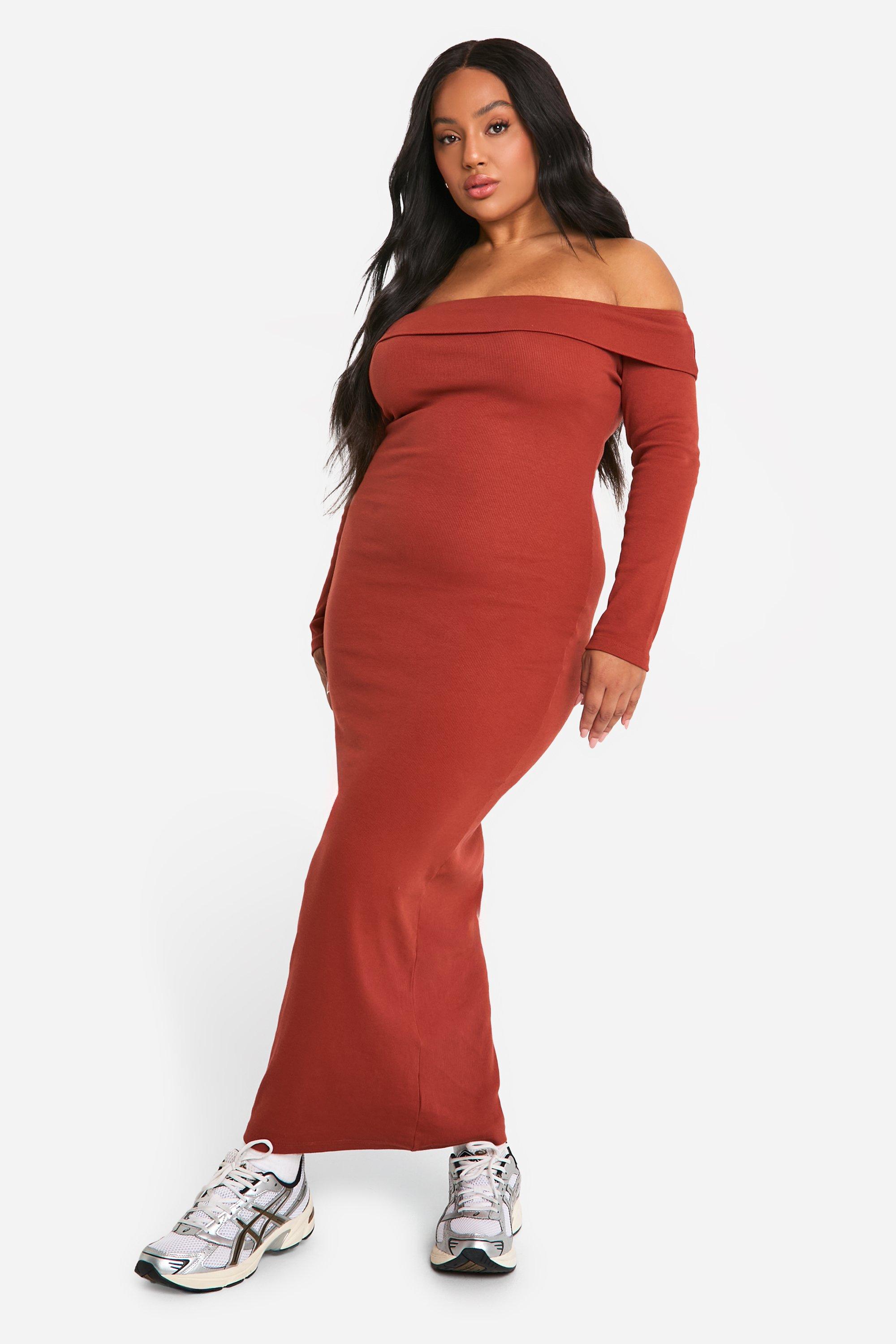 Boohoo rust dress best sale