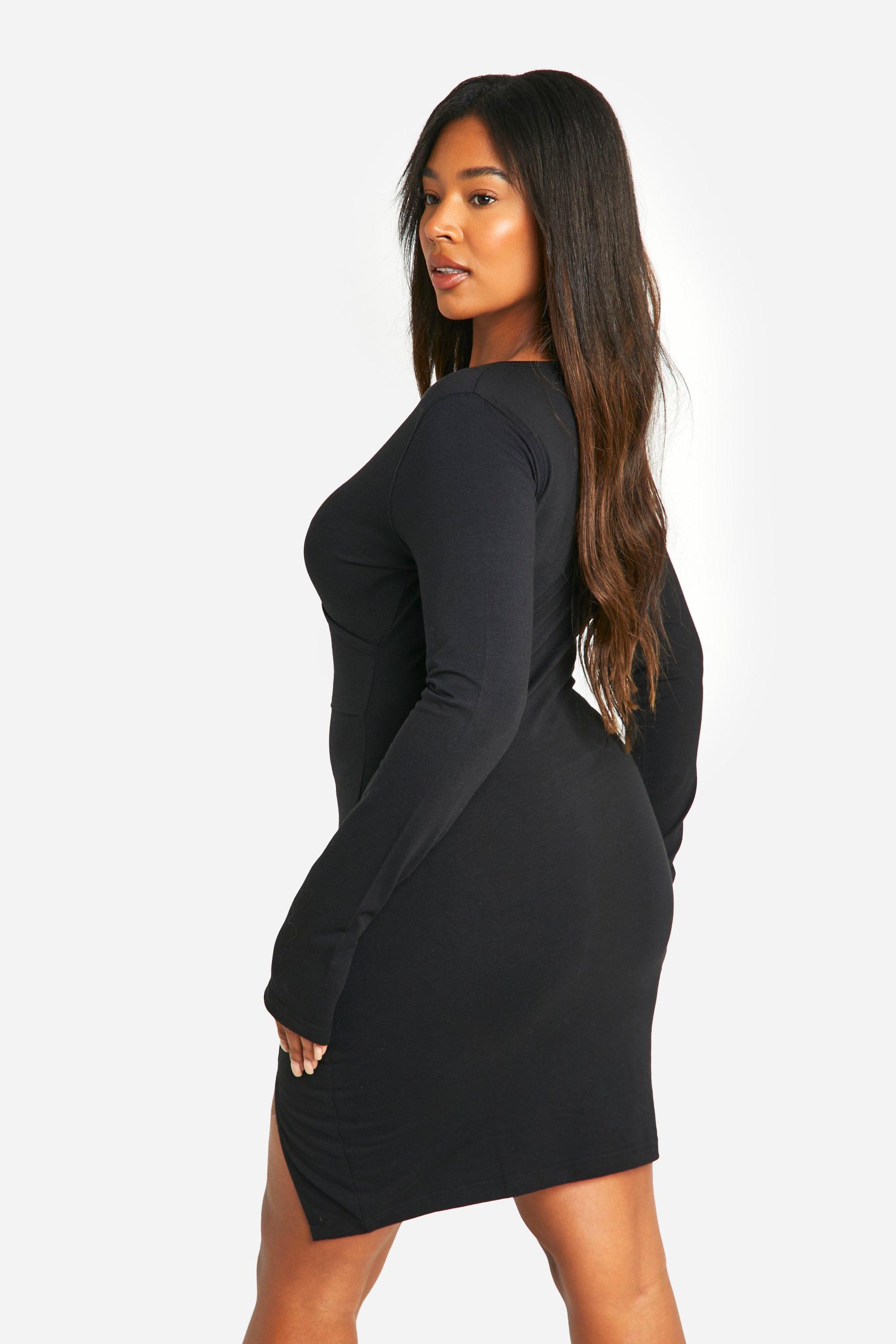 Plus Basic Jersey Wrap Dress boohoo FI