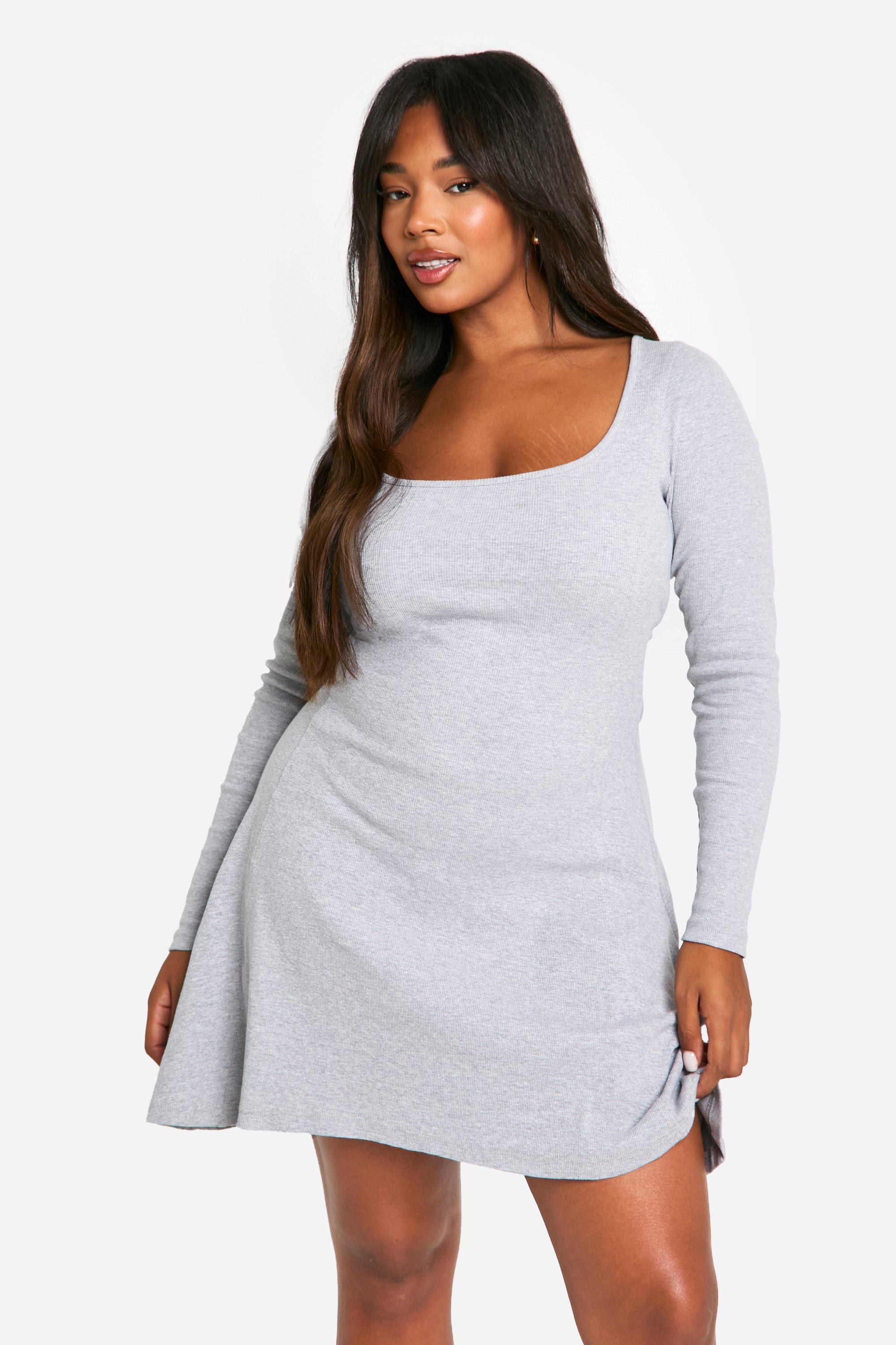 Plus size grey dresses boohoo US