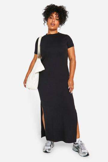 Plus T-shirt Maxi Dress black