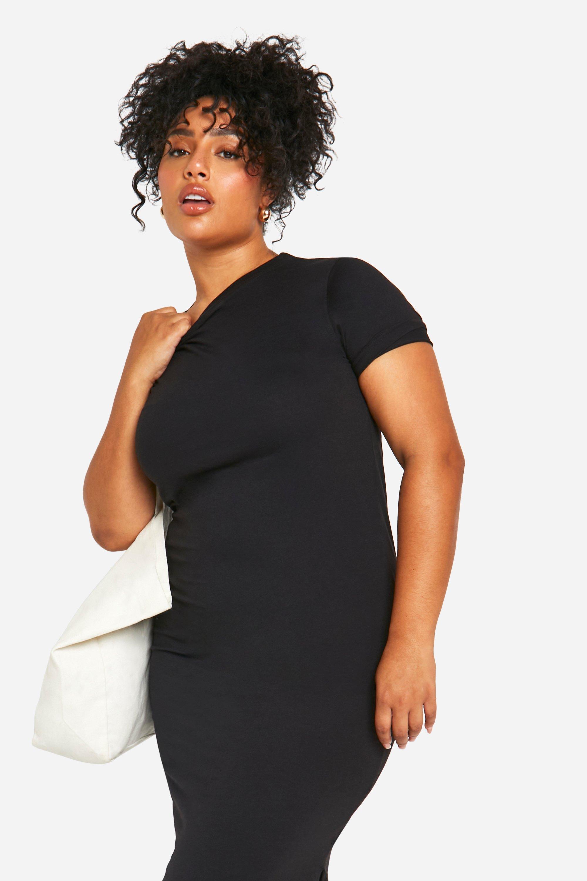 Black dress shirt womens plus size best sale