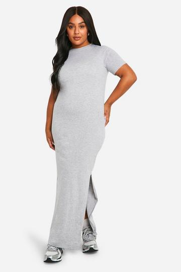 Plus T-shirt Maxi Dress grey marl