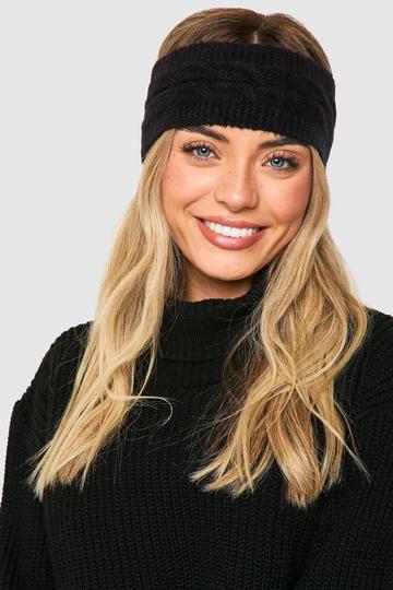 Cable Knit Headband black