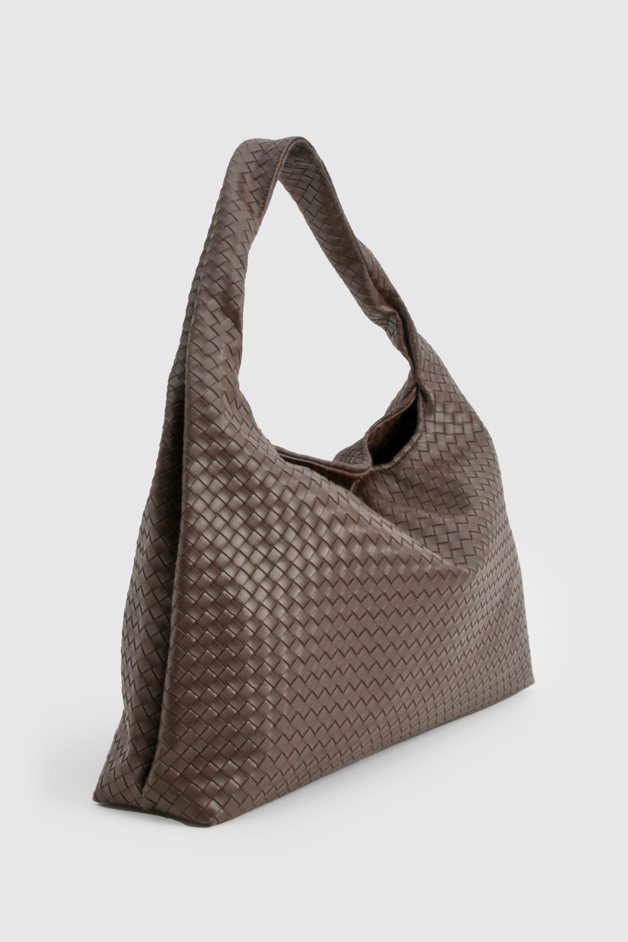 Oversized Woven Tote Bag boohoo