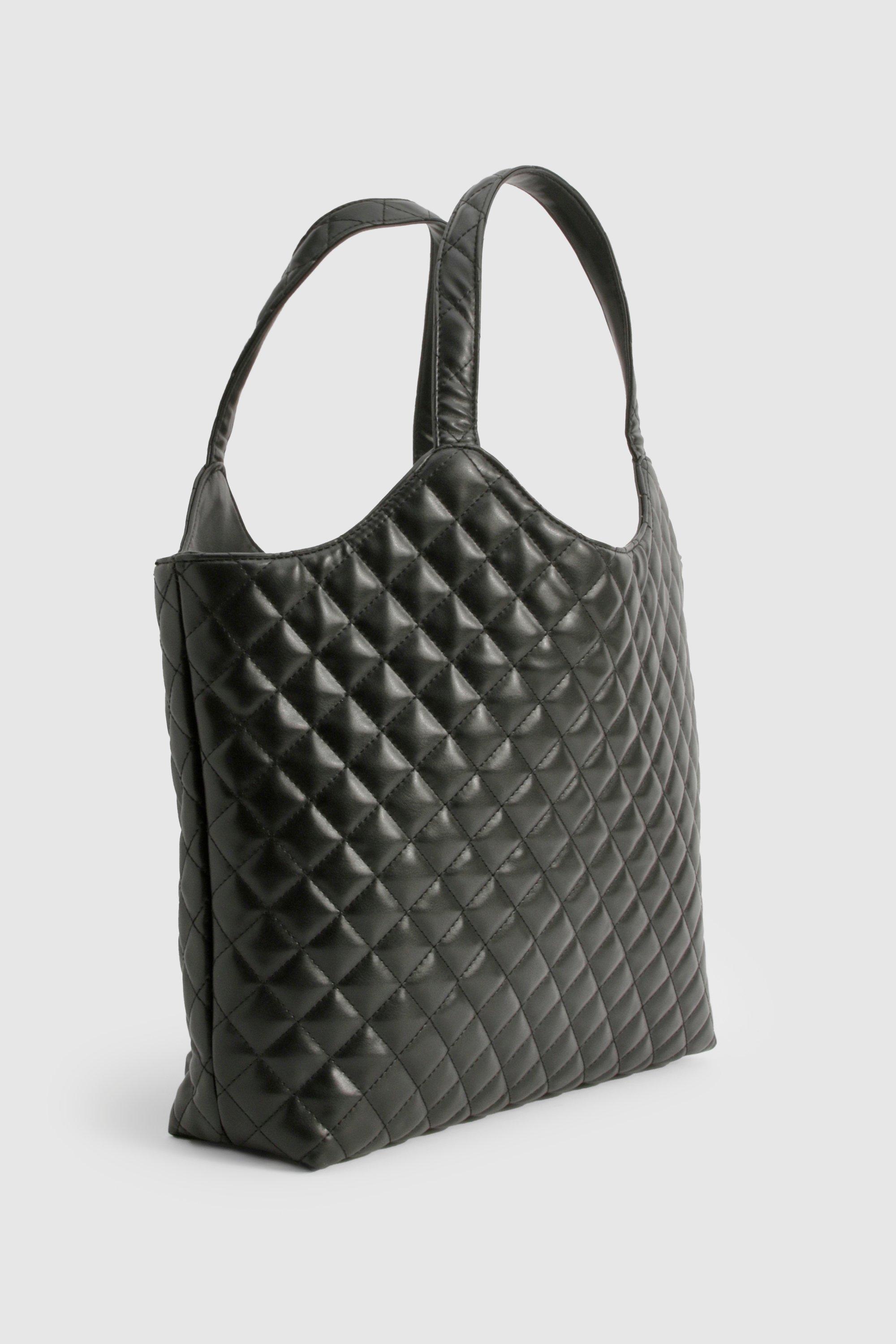 Quilted Leather Look Shopper Tote Bag boohoo