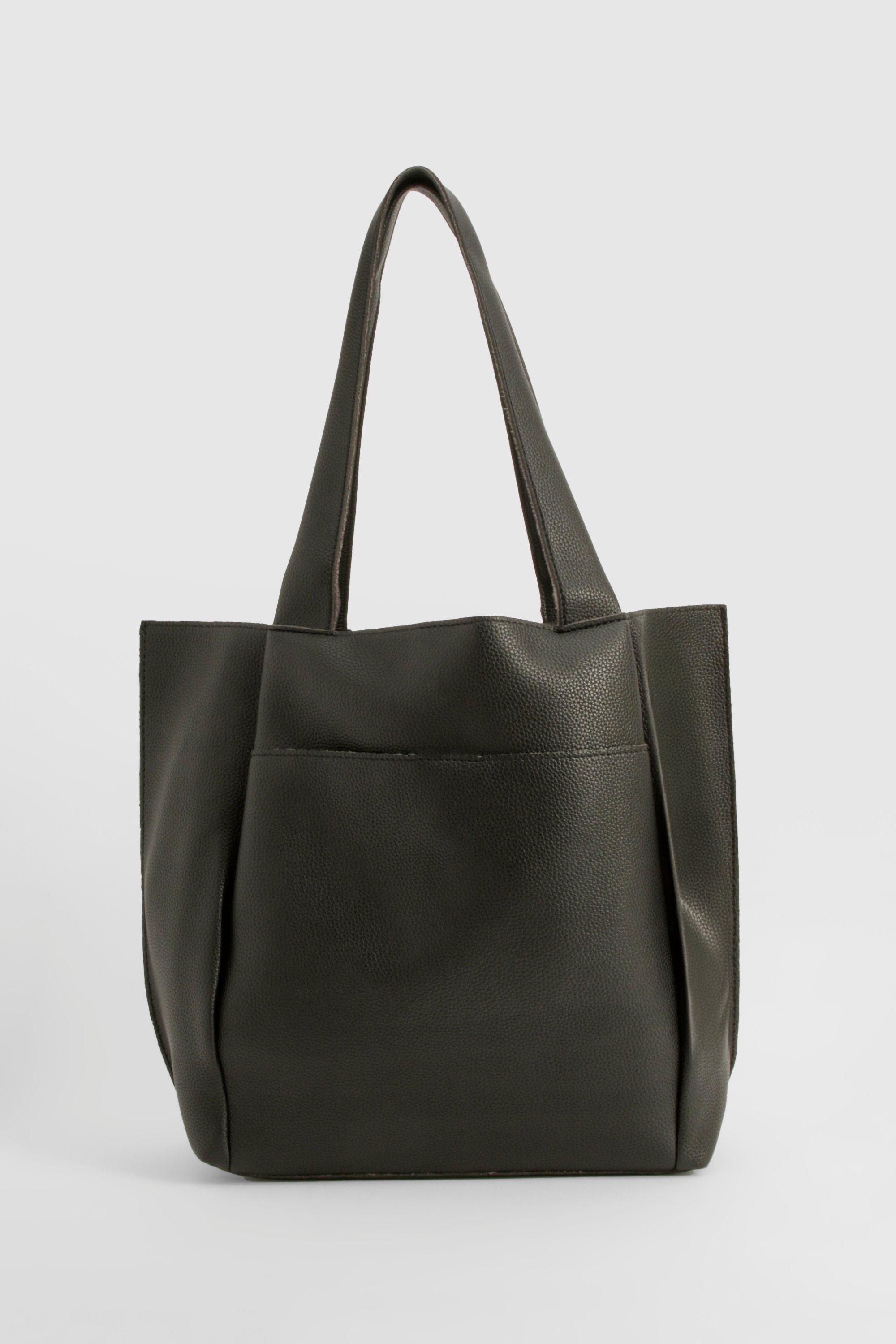 Black tote bag boohoo online