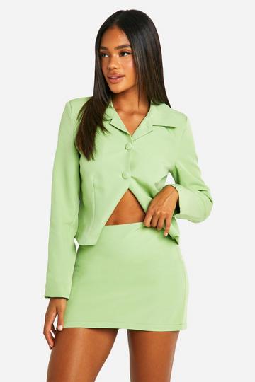 Sage Green Fitted Micro Mini Skirt