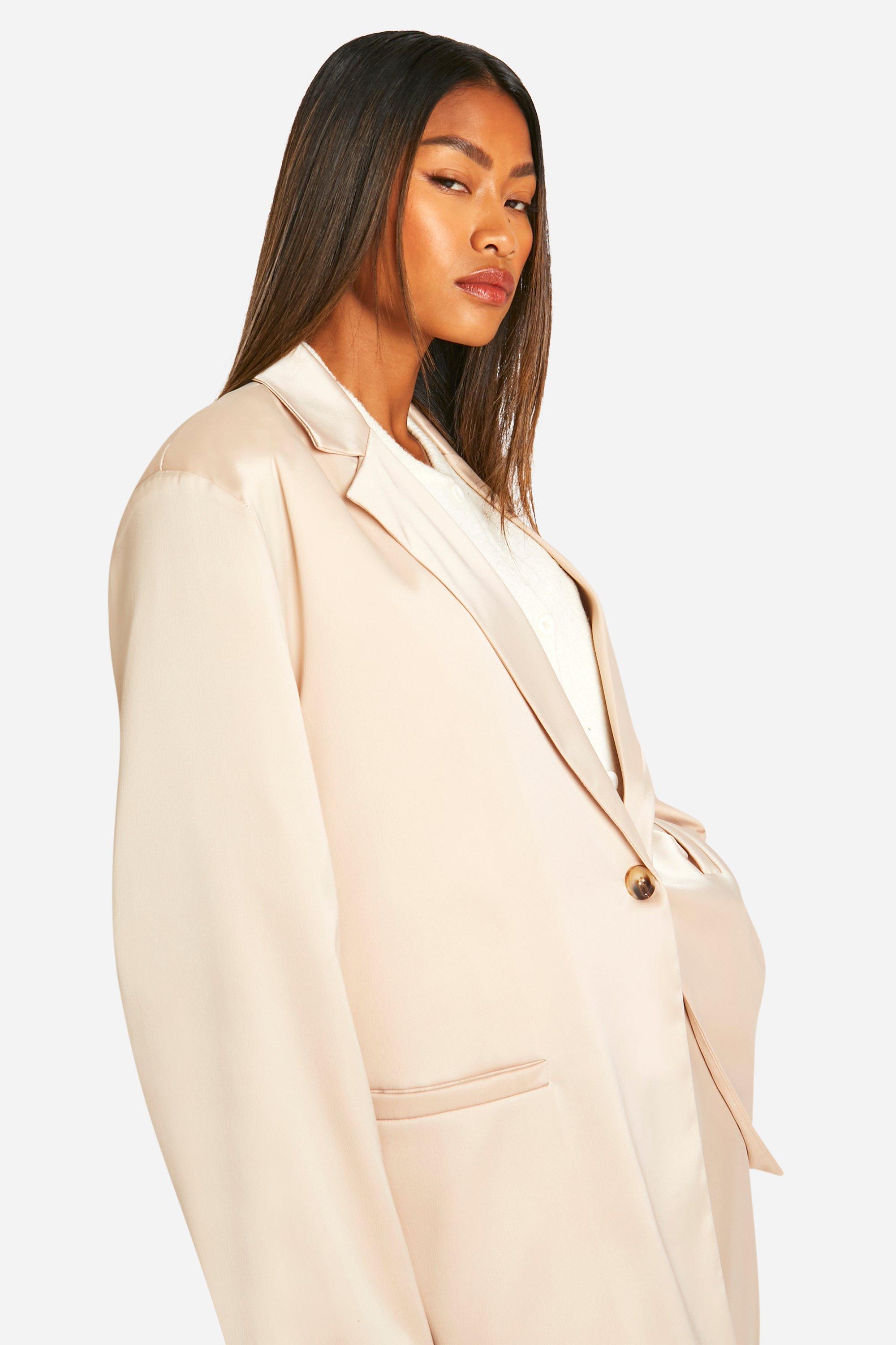 Oversized blazer beige best sale