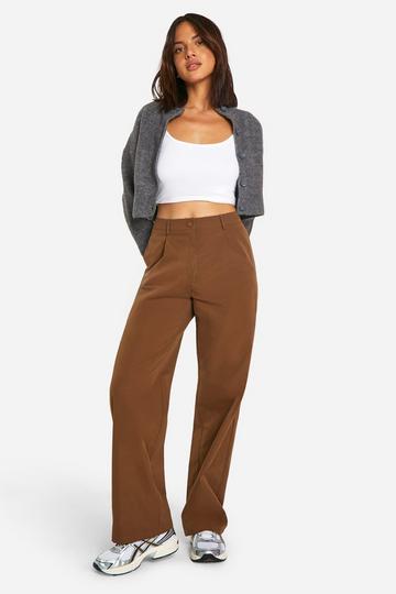 Peached Straight Leg Pants chocolate