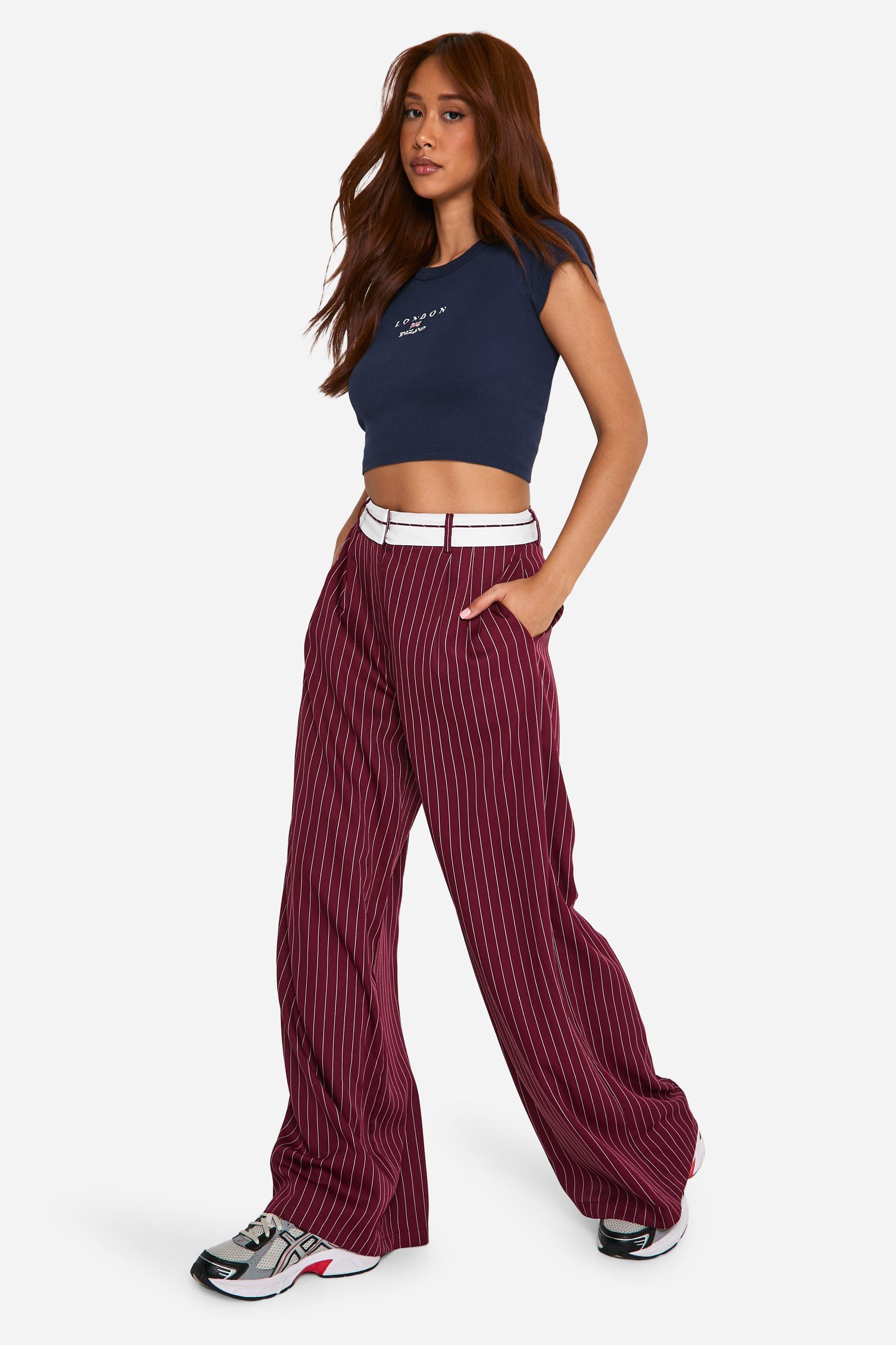 Pantalon de tailleur large a bande elastiquee