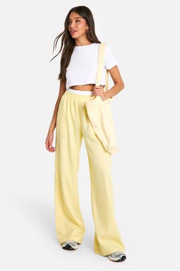 Contrast Waistband Wide Leg Trousers butter