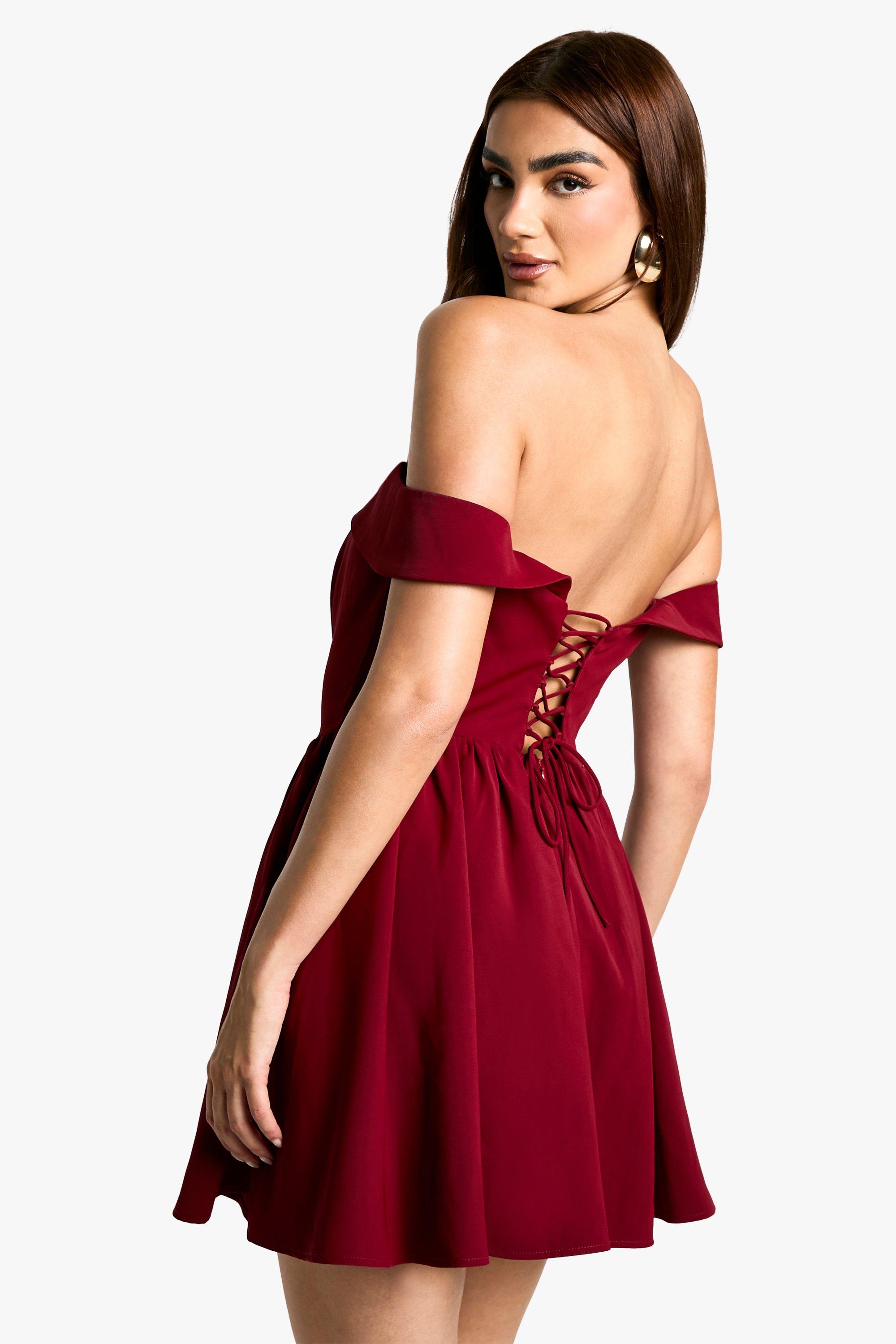 Plum bardot dress best sale