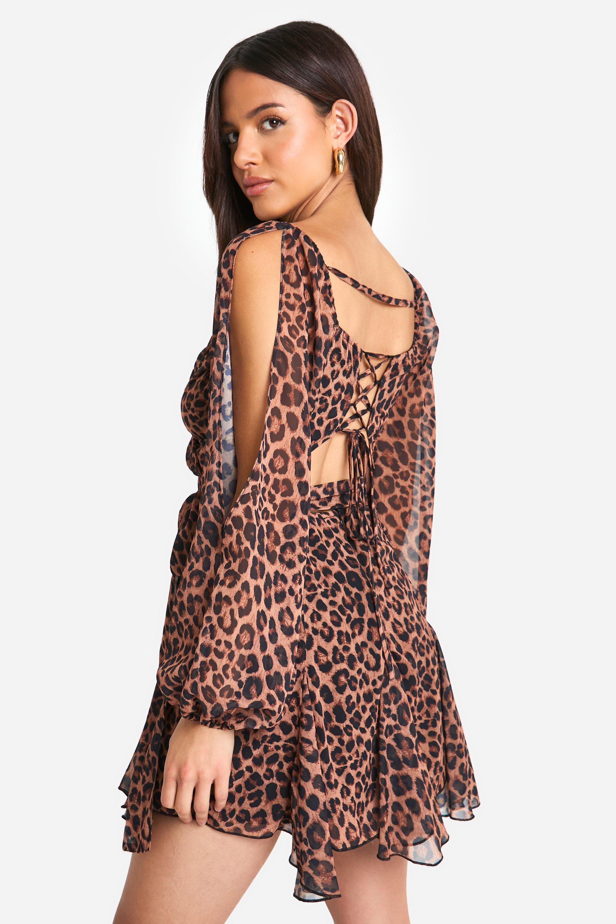 Boohoo lace top chiffon skater dress deals
