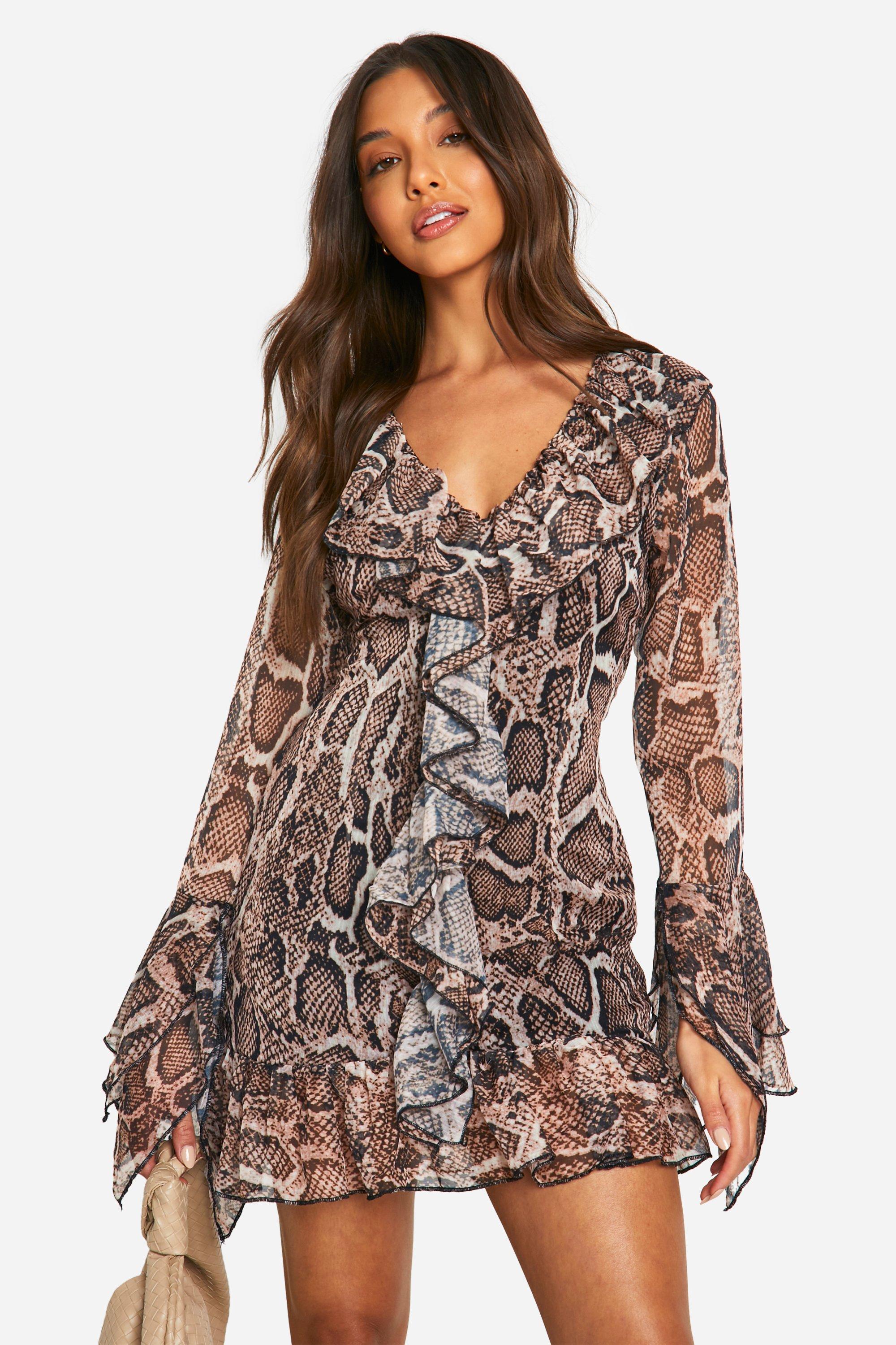 Jurk met slangenprint cheap