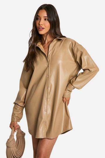 Pu Oversized Shirt stone