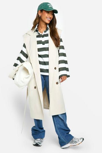 Sleeveless Trench Coat stone