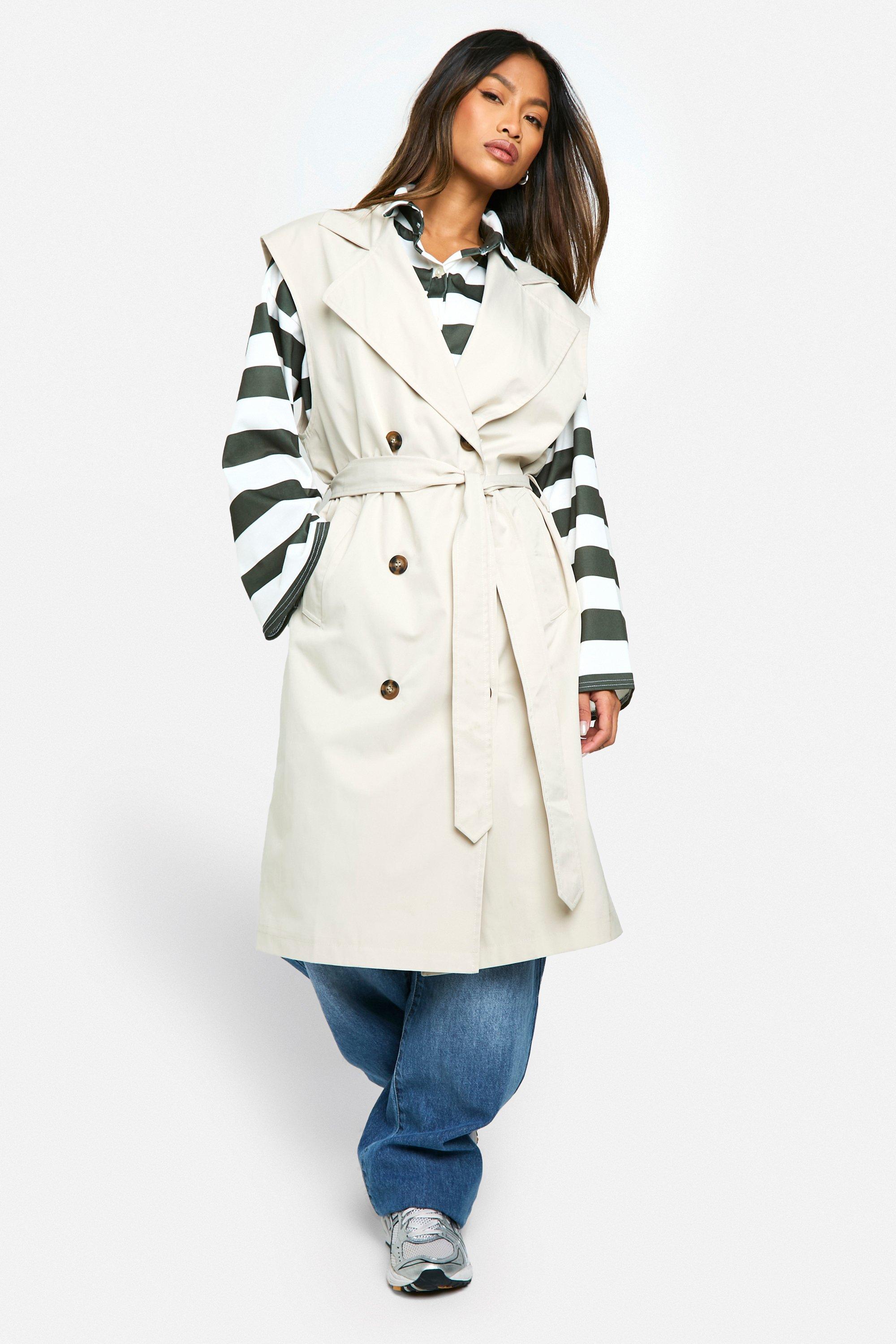 Sleeveless Trench Coat boohoo NZ