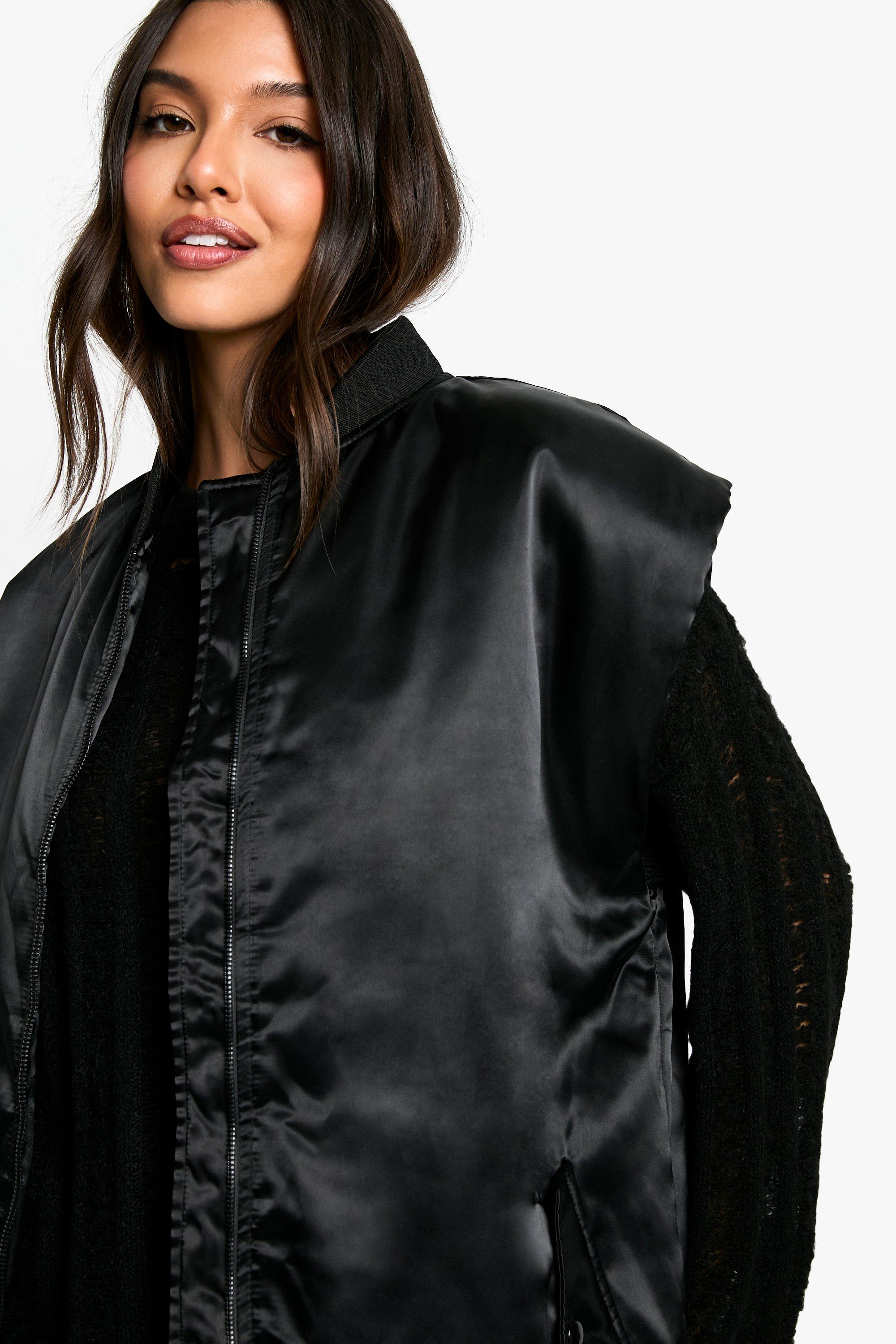 Satin moto jacket shop
