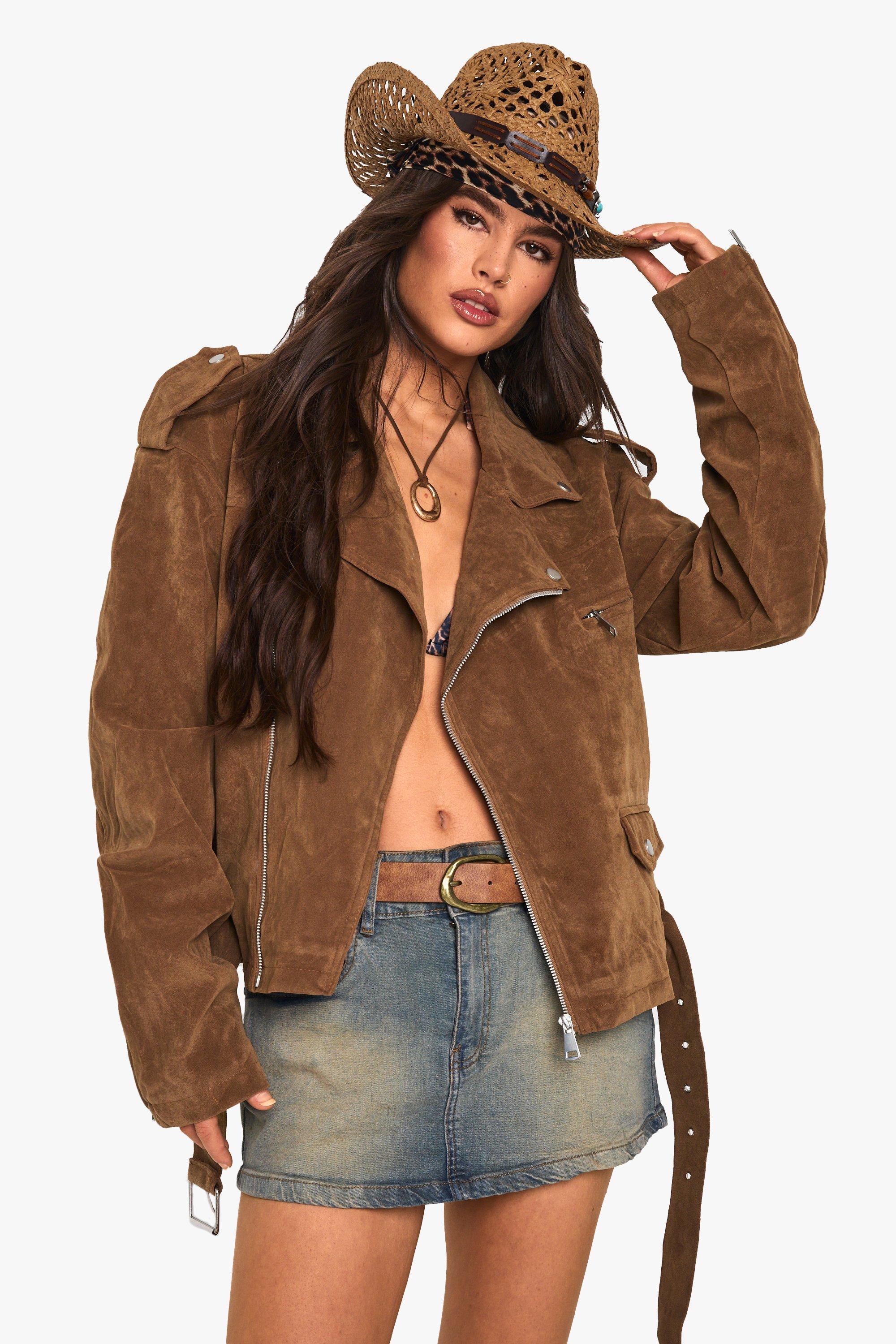 Vintage suede leather jacket top