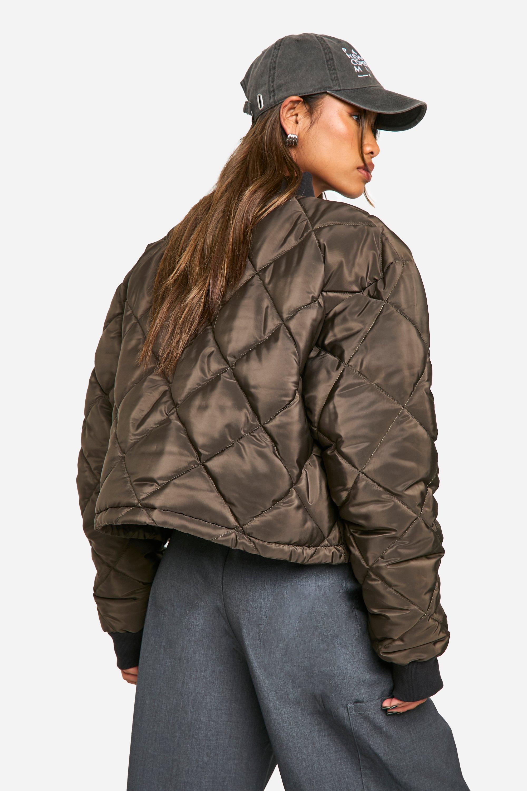 Short Quilted Bomber Jacket | boohoo