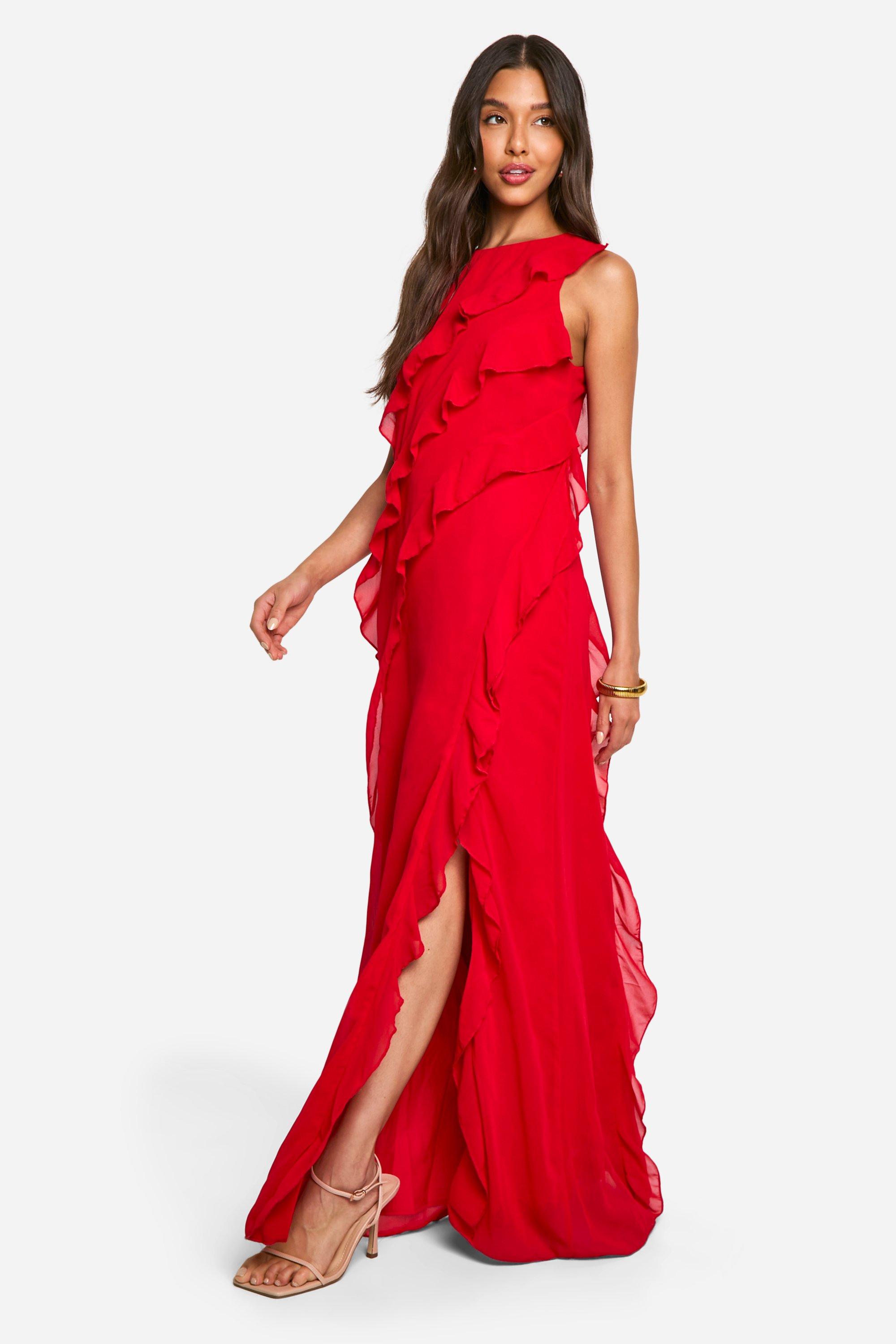 Chiffon split maxi dress hotsell