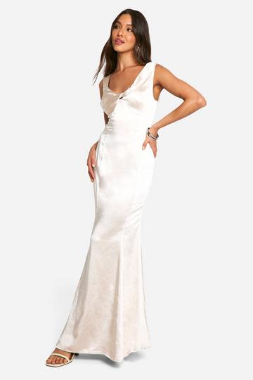 Satin Twist Strap Maxi Dress champagne