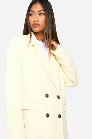 Oversized Double Breasted Tailored Blazer butter