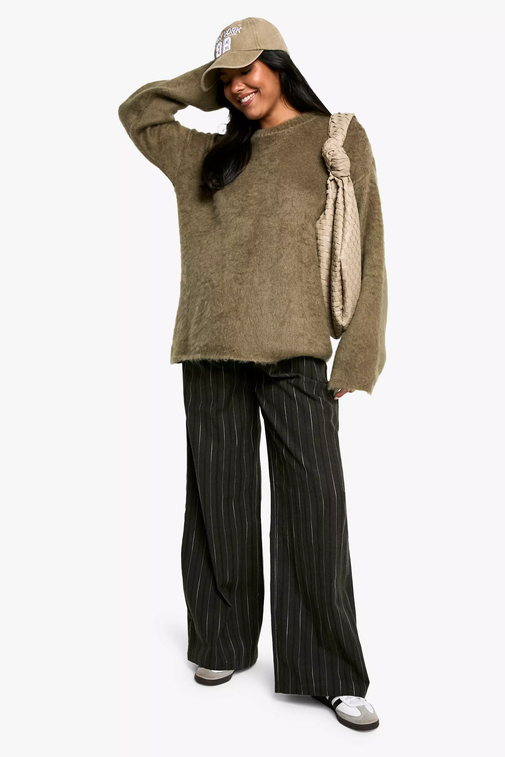 Olive Maternity Elasticated Waist Stripe Trouser alternative image