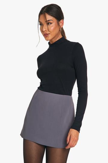 Tailored Micro Mini Skirt charcoal