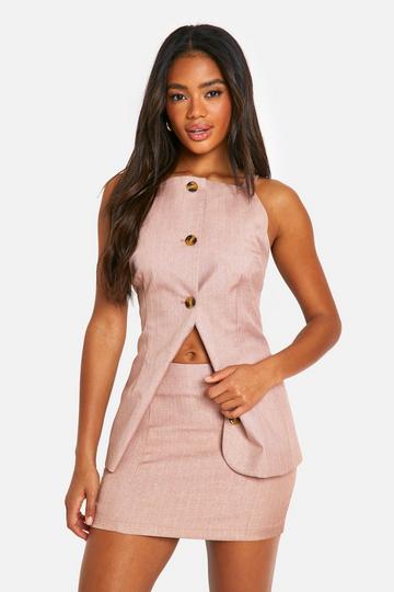 Premium Pinstripe Micro Mini Skirt rose