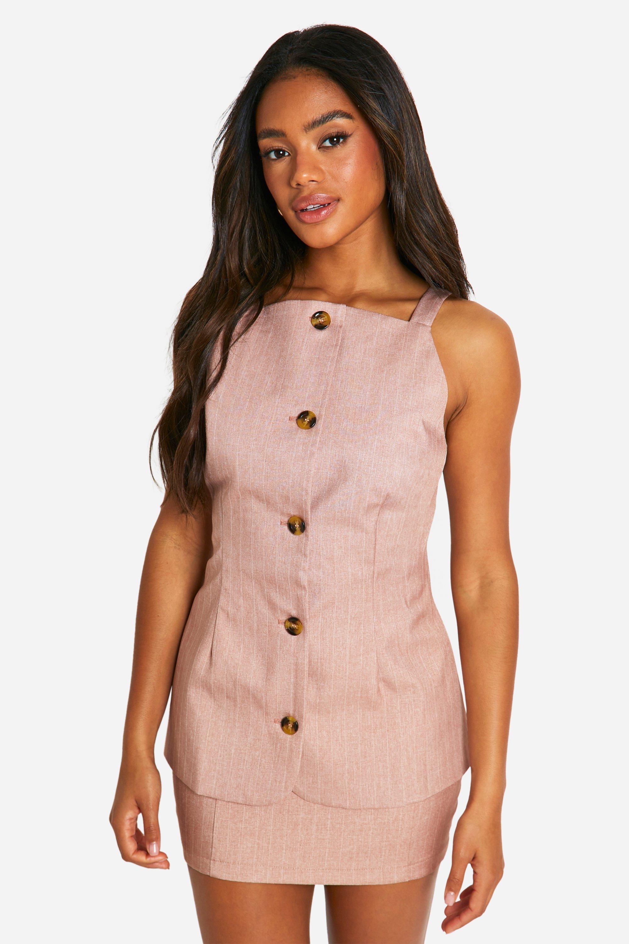 Rose Premium Pinstripe Longline Waistcoat