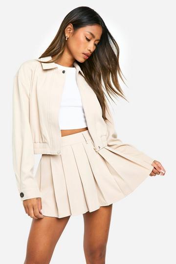 Pleated Micro Mini Skirt stone