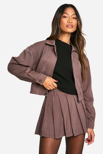 Pleated Micro Mini Skirt mauve