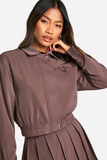 Relaxed Fit Tailored Bomber Jacket mauve