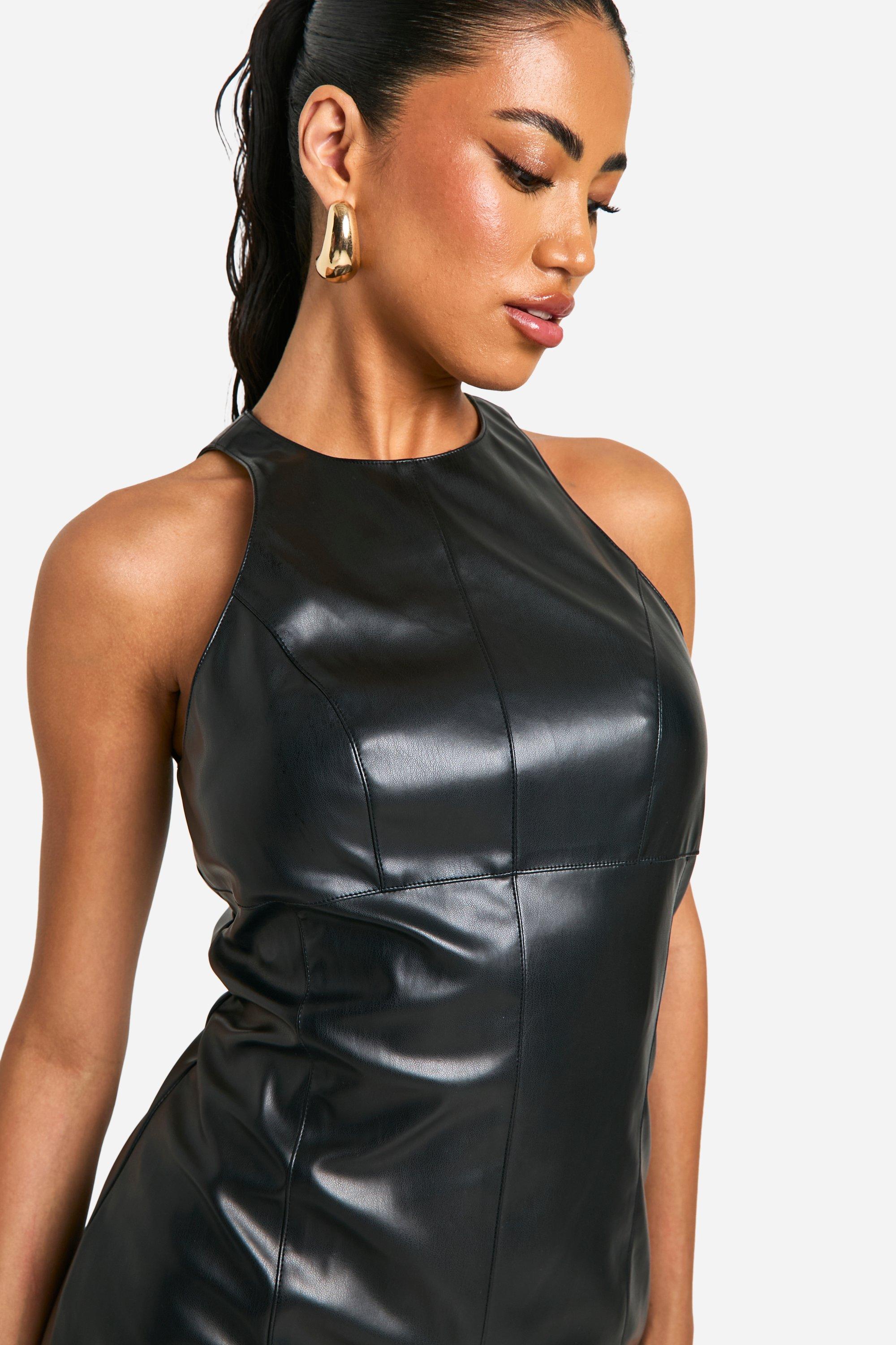 Boohoo latex dress best sale