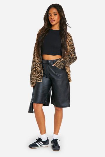 Black Faux Leather Bermuda Shorts