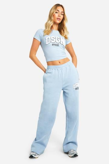 Dsgn Toweling Applique Straight Leg Jogger blue