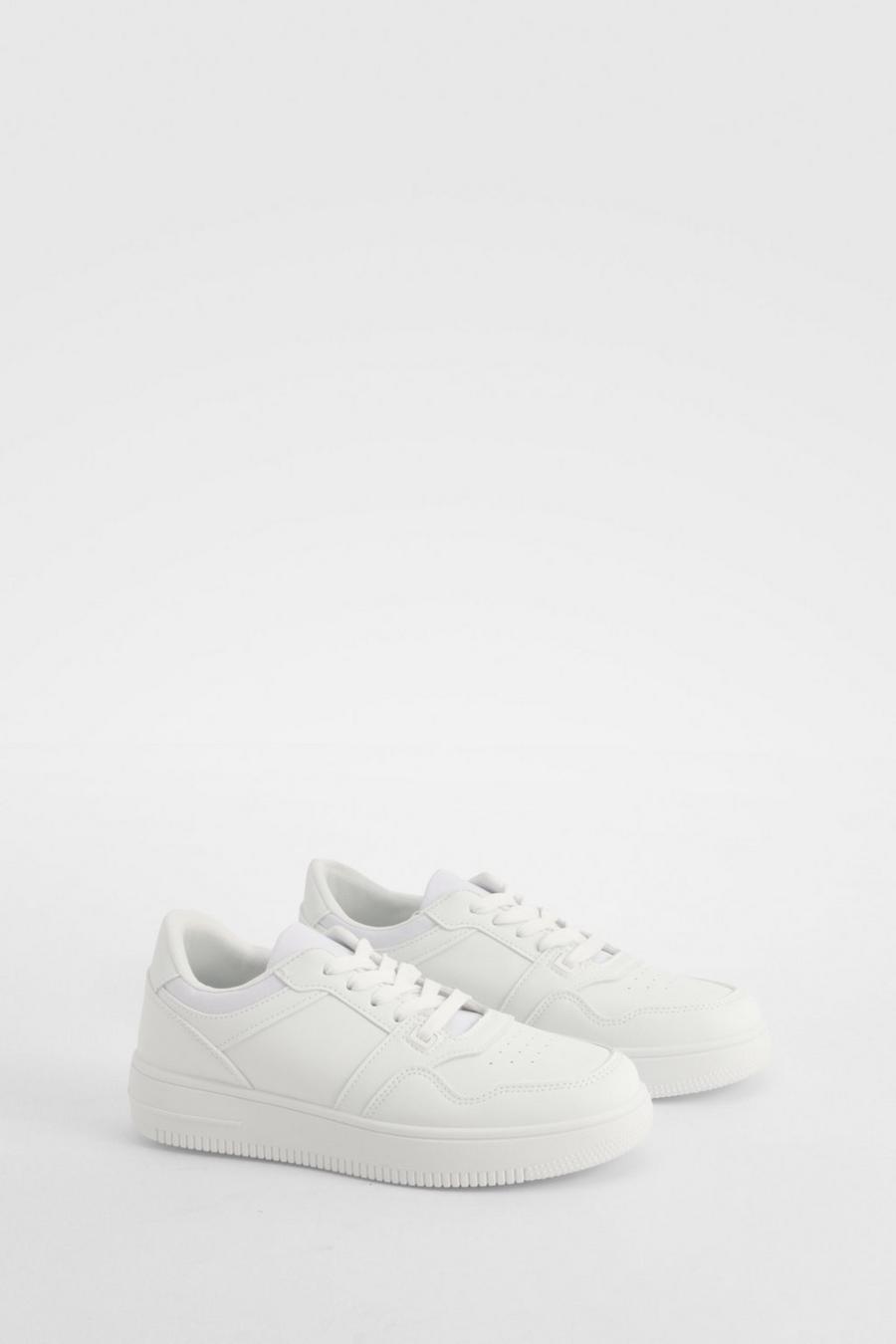 White Chunky Panelled Sneakers image number 1