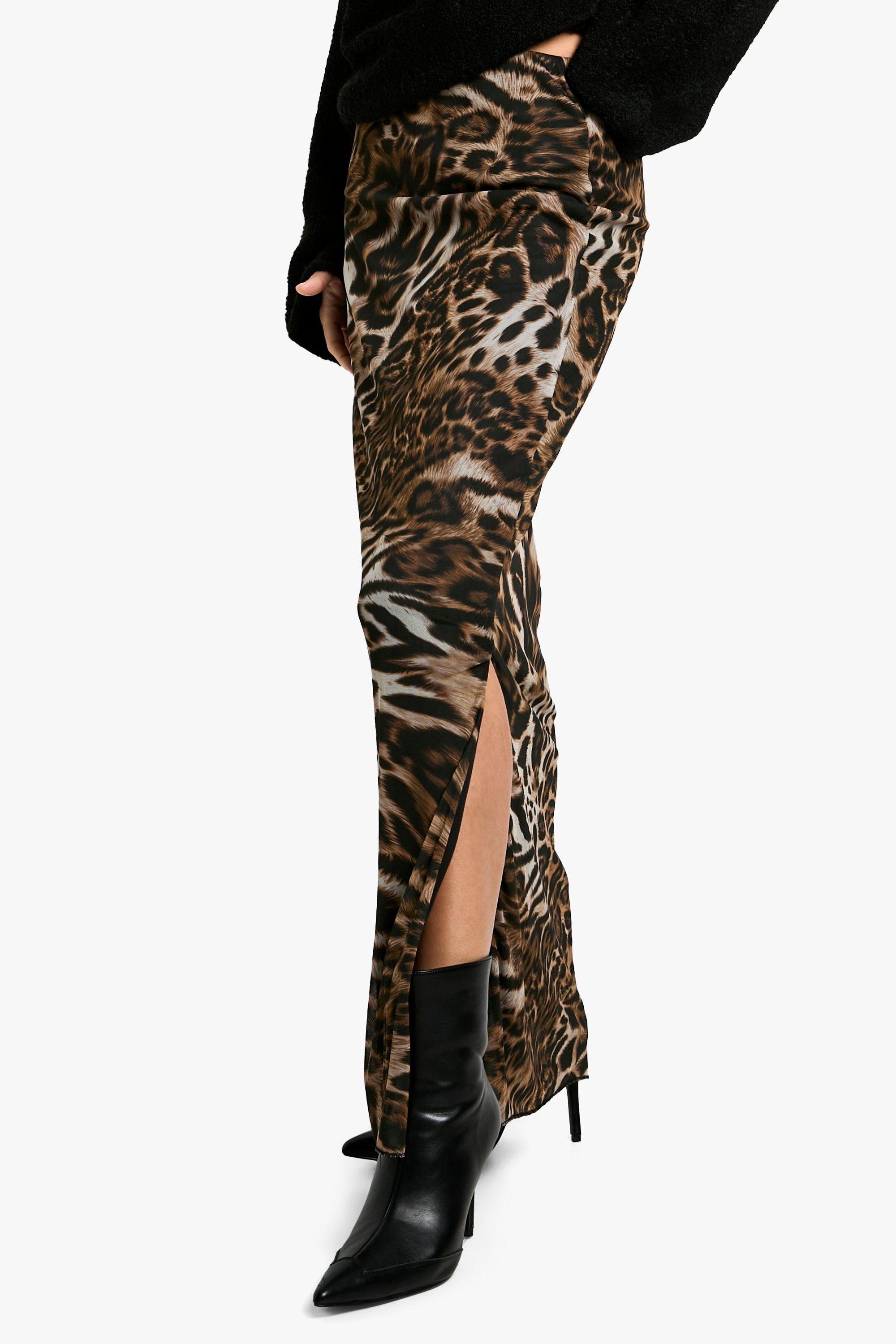 Animal print skirt boohoo best sale