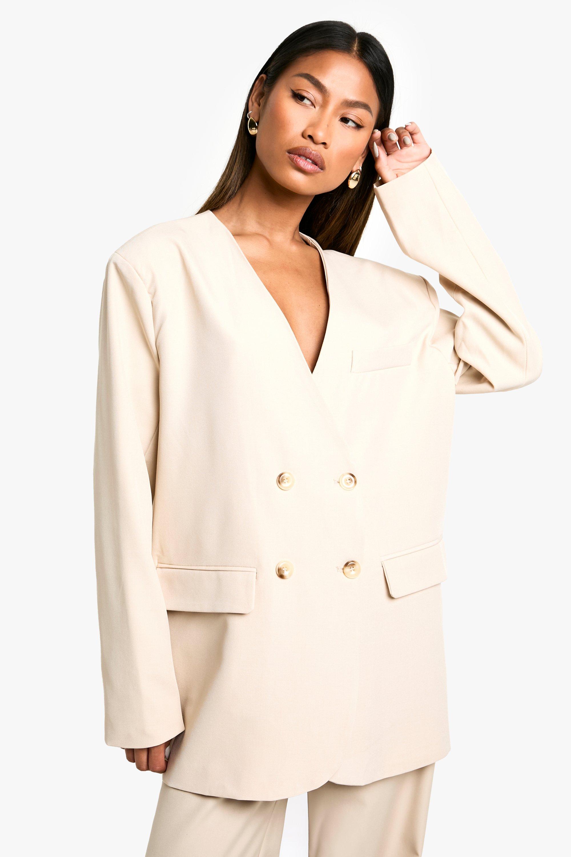 Blazer sans col femme hotsell