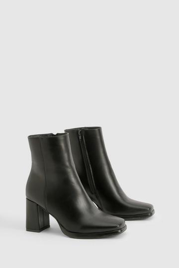 Wide Width Block Heel Ankle Boots