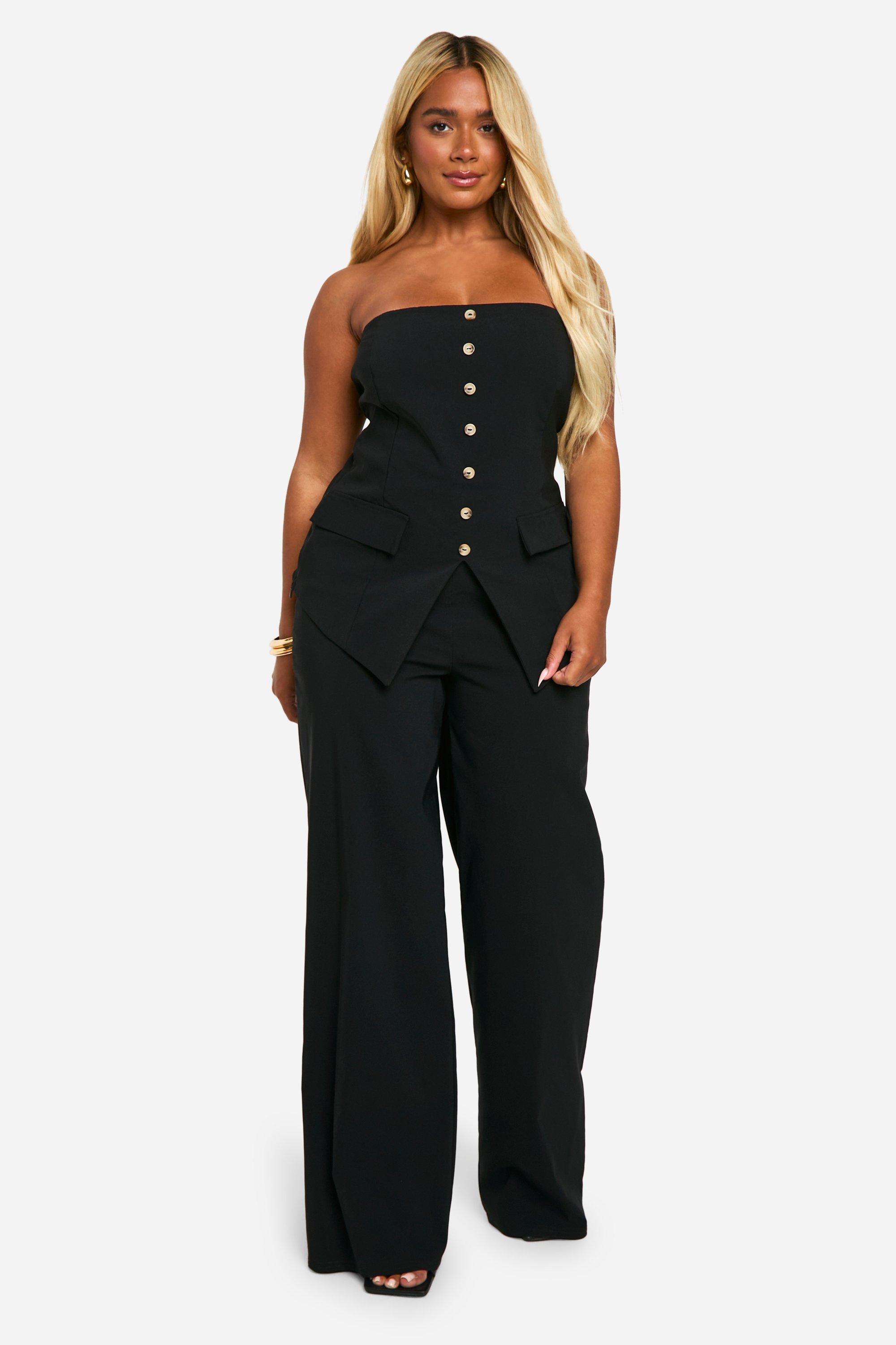 Grande taille Ensemble avec gilet long sans manches et pantalon large boohoo FR