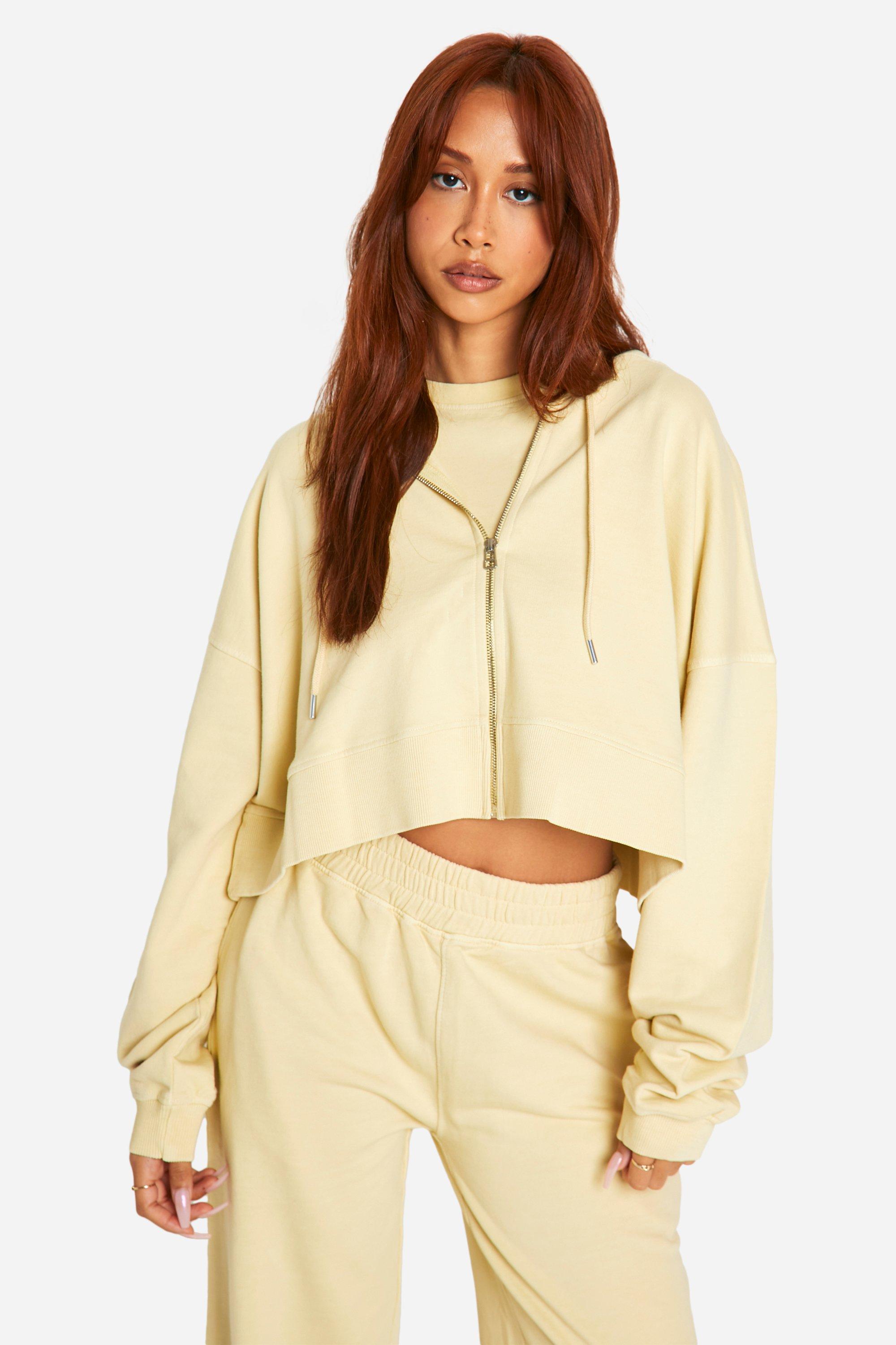 Butter Premium Overdyed Boxy Zip Through Hoodie