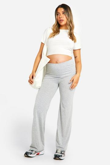 Maternity Super Soft Fold Over Waist Yoga Legging grey marl