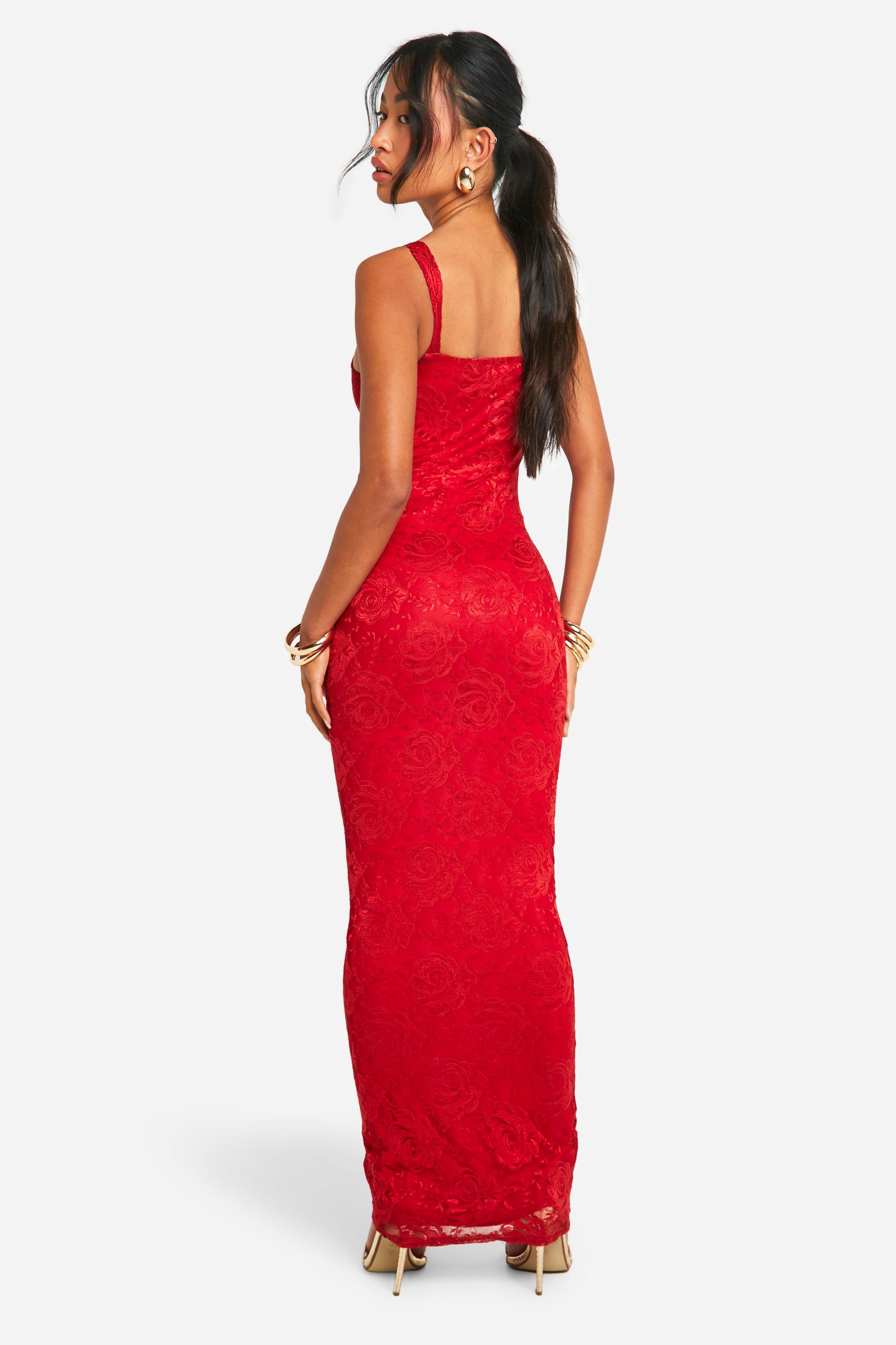 Boohoo lace maxi dress best sale