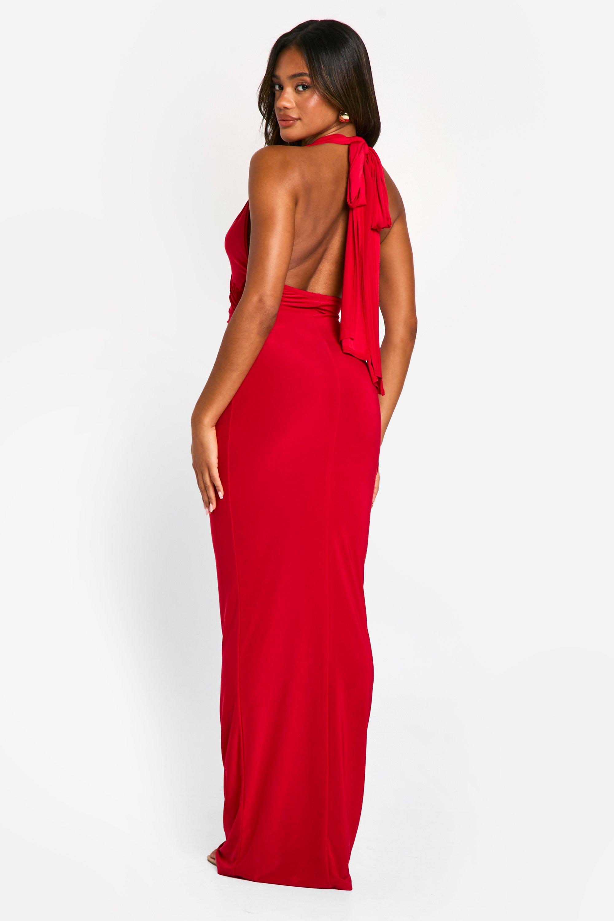 Robe rouge longue dos nu hotsell