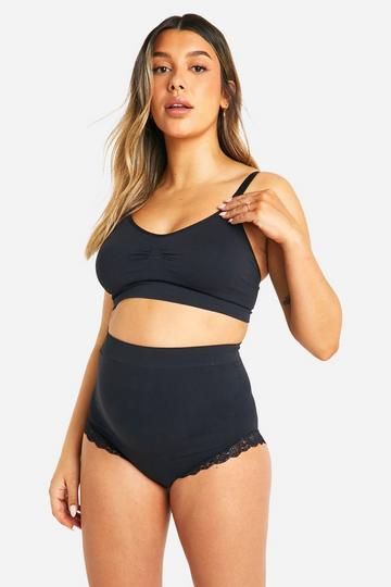 Maternity Lace Trim Shapewear Brief black