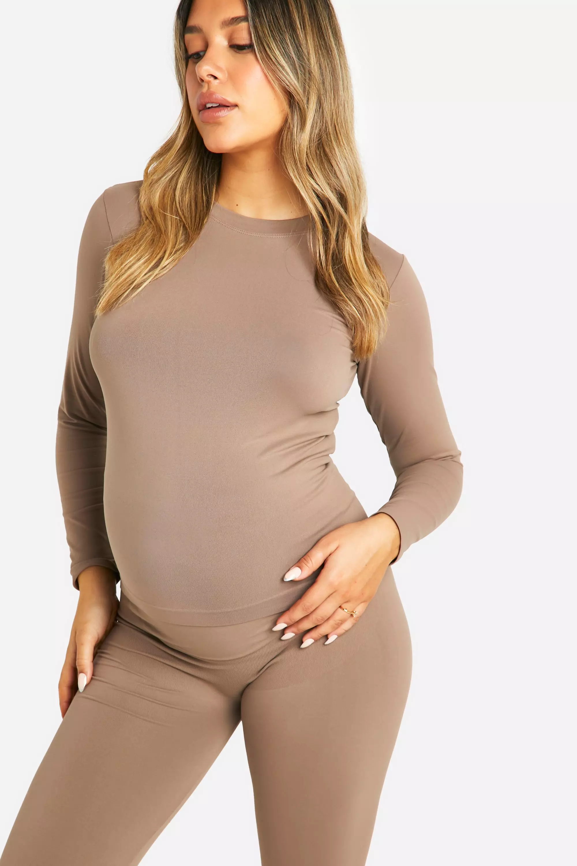 Mocha Maternity Soft Touch Longsleeve Basic Top alternative image